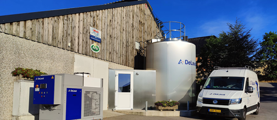 DeLaval koelinstallatie met o.a. de compact water chiller